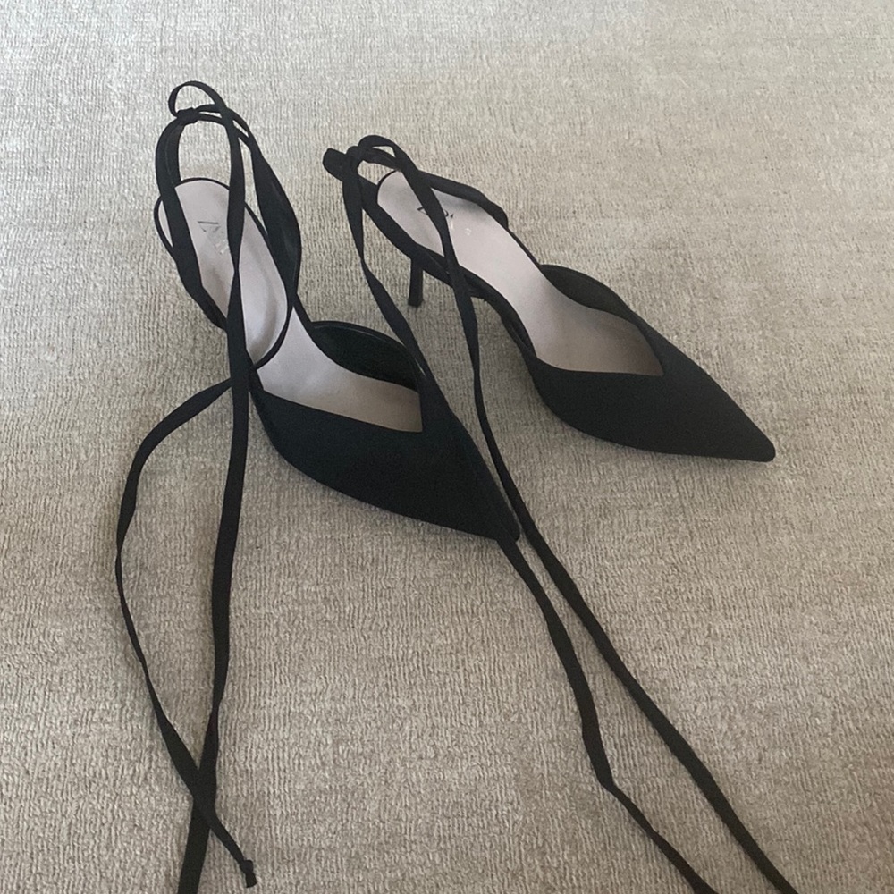 ZARA tie up heels